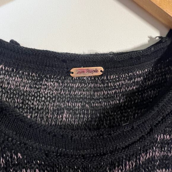 Free People Black Sleeveless Zodiac Embroidered Lace-Up Sides Cropped Top Large - Picture 5 of 7